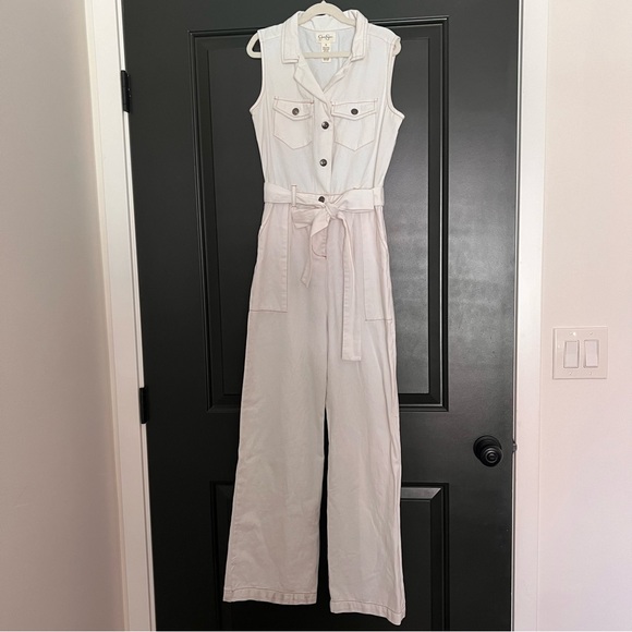 Jessica Simpson White Jean Jumpsuit - Picture 1 of 3